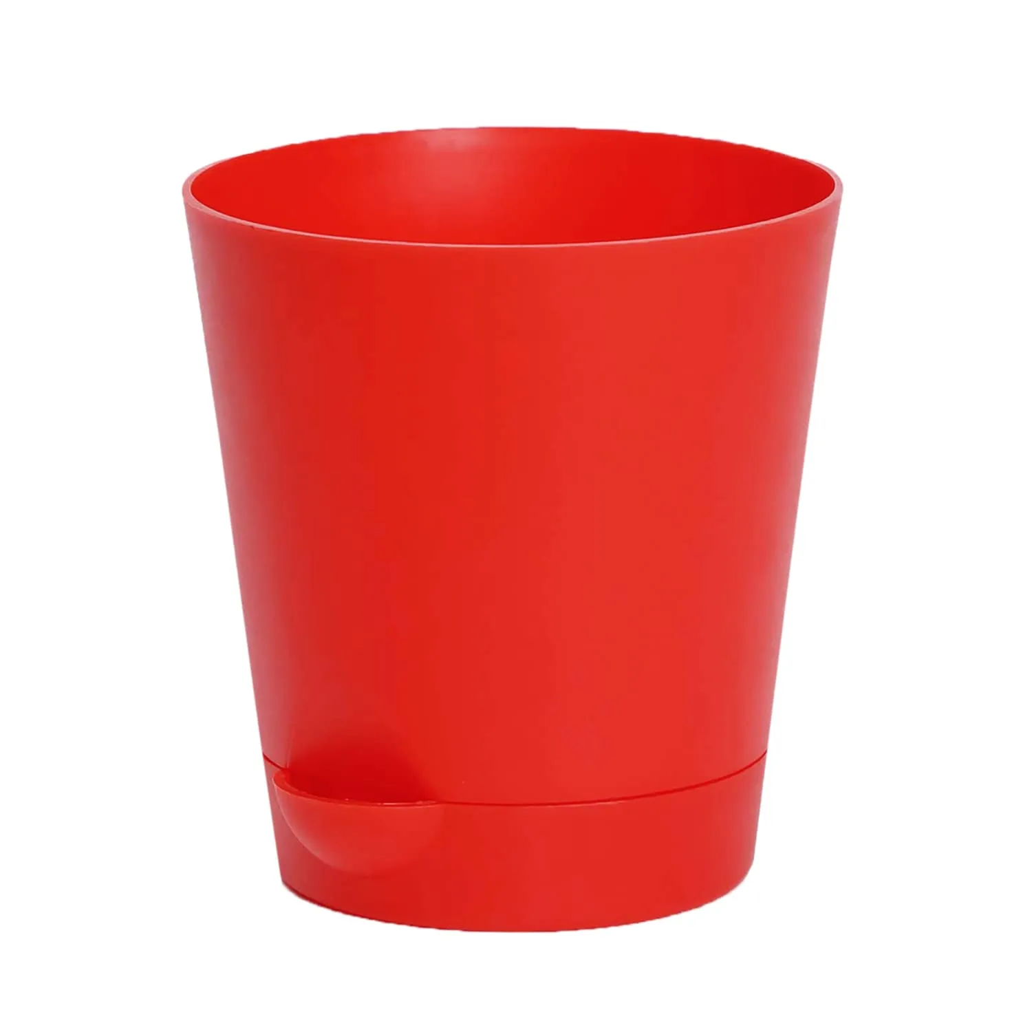 Kuber Industries Plastic Titan Pot|Garden Container for Plants & Flowers|Self-Watering Pot with Drainage Holes,6 Inch,Pack of 2 (Red)