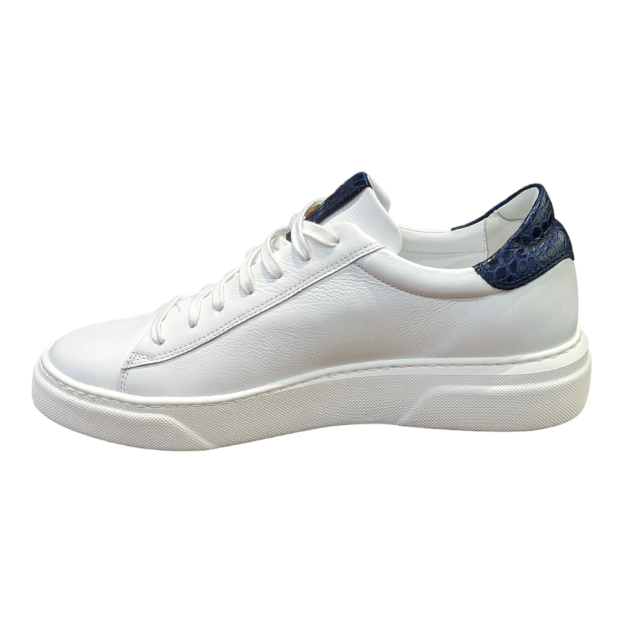 Lacuzzo Italian Leather Smart Trainers White 3010