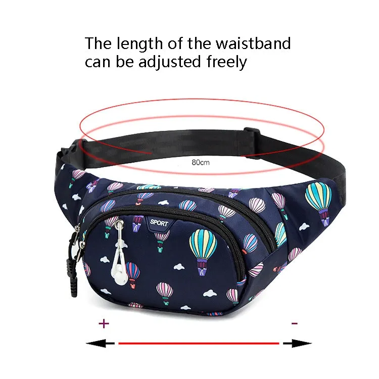 Ladies Sports Running Waist Bag Outdoor Leisure Cashier Wallet, Size: 10 inch(Balloon Black)