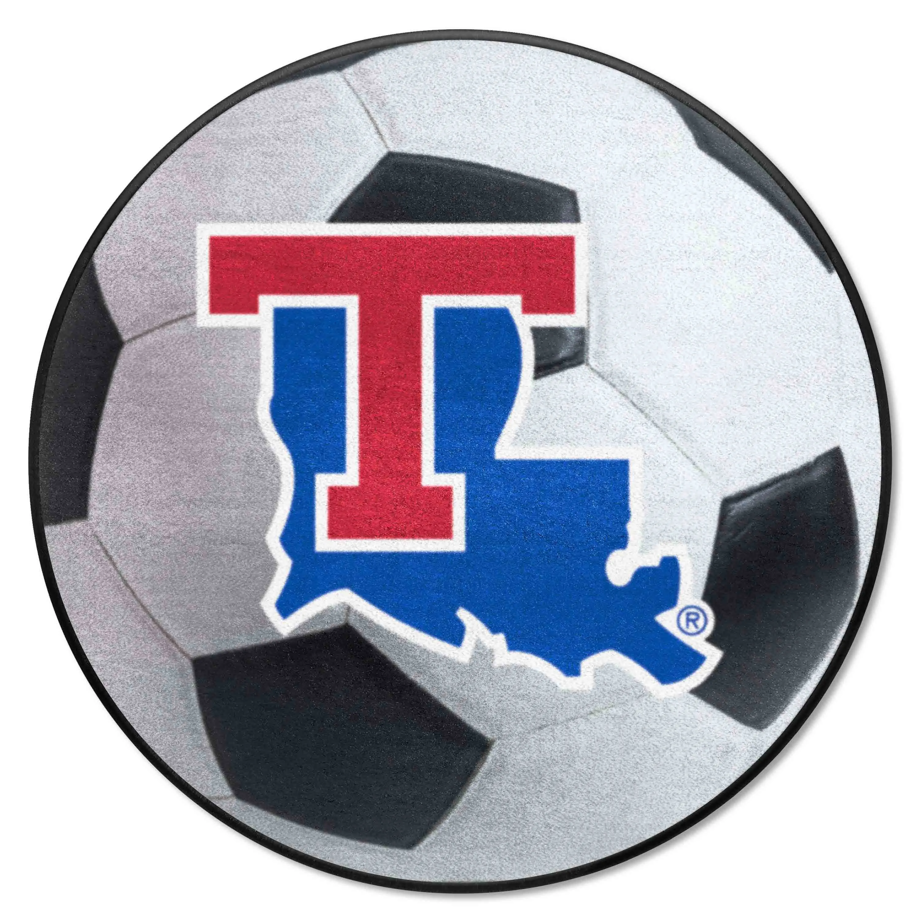 Louisiana Tech Bulldogs Soccer Ball Rug - 27in. Diameter