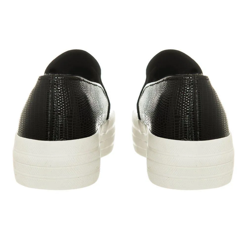 Low Slip On Flatform Skater Shoes With Rubber Sole And Elastic Gusset