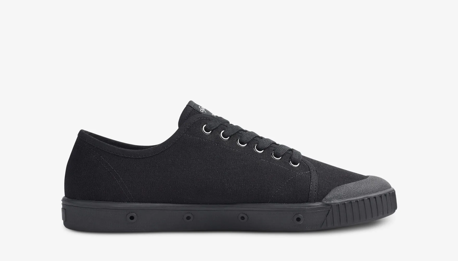 Low Top Canvas Trainers in Black