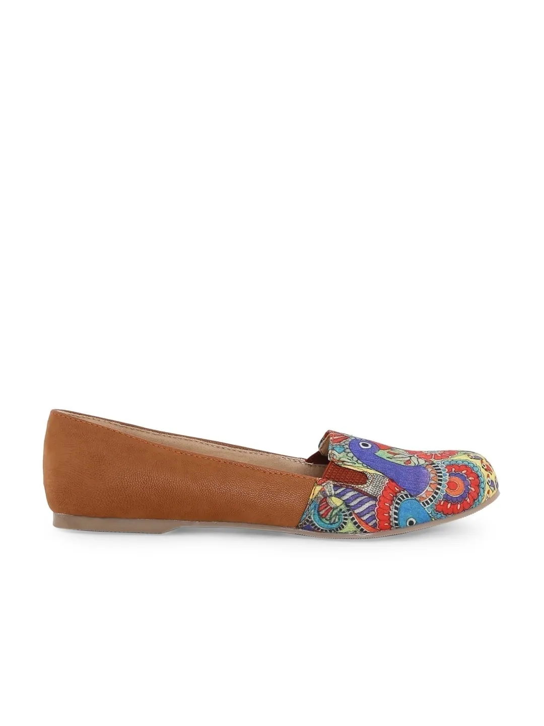 Madhubani Peacock Print Moccasins