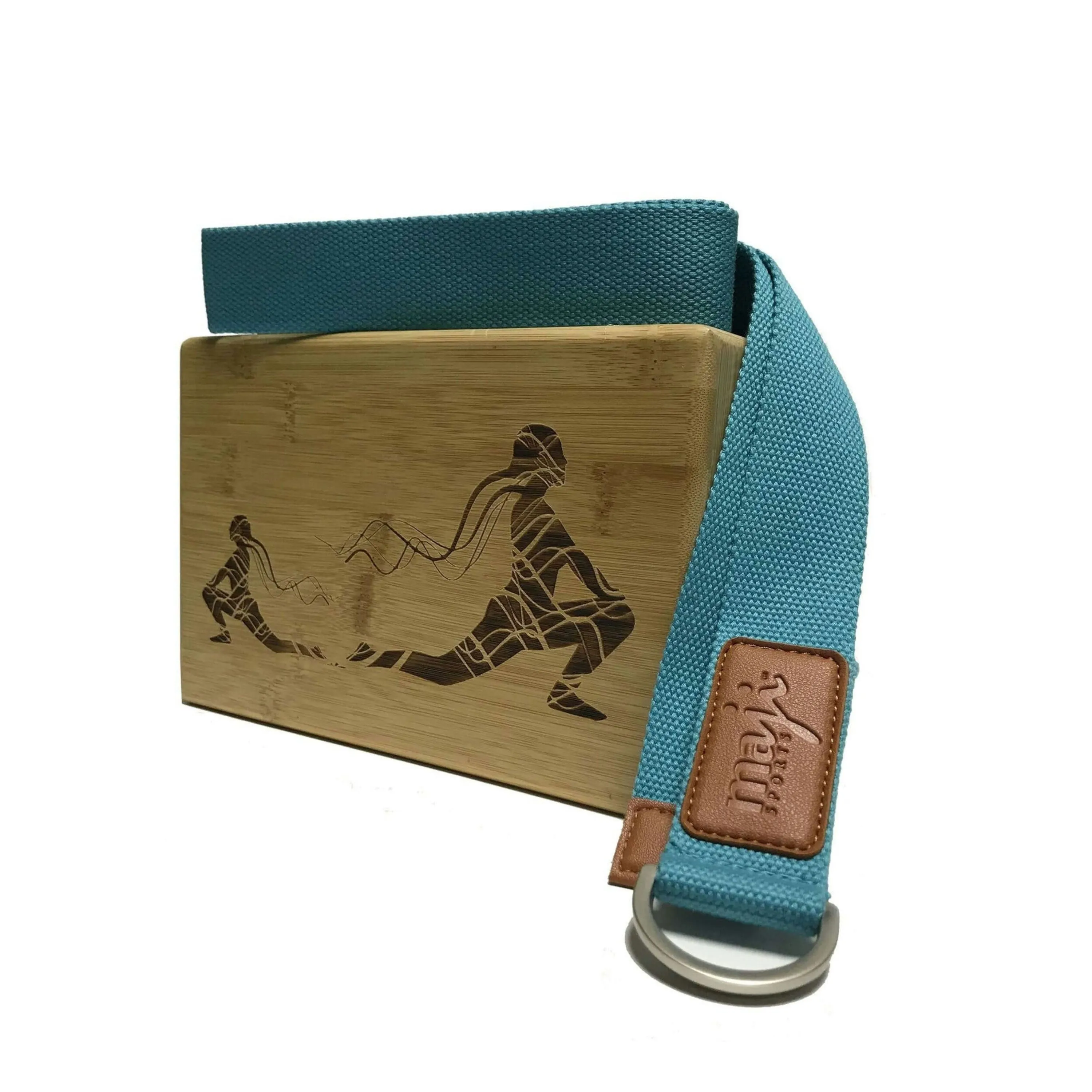 Maji Sports Laser Engraved Bamboo Block & Strap Combo