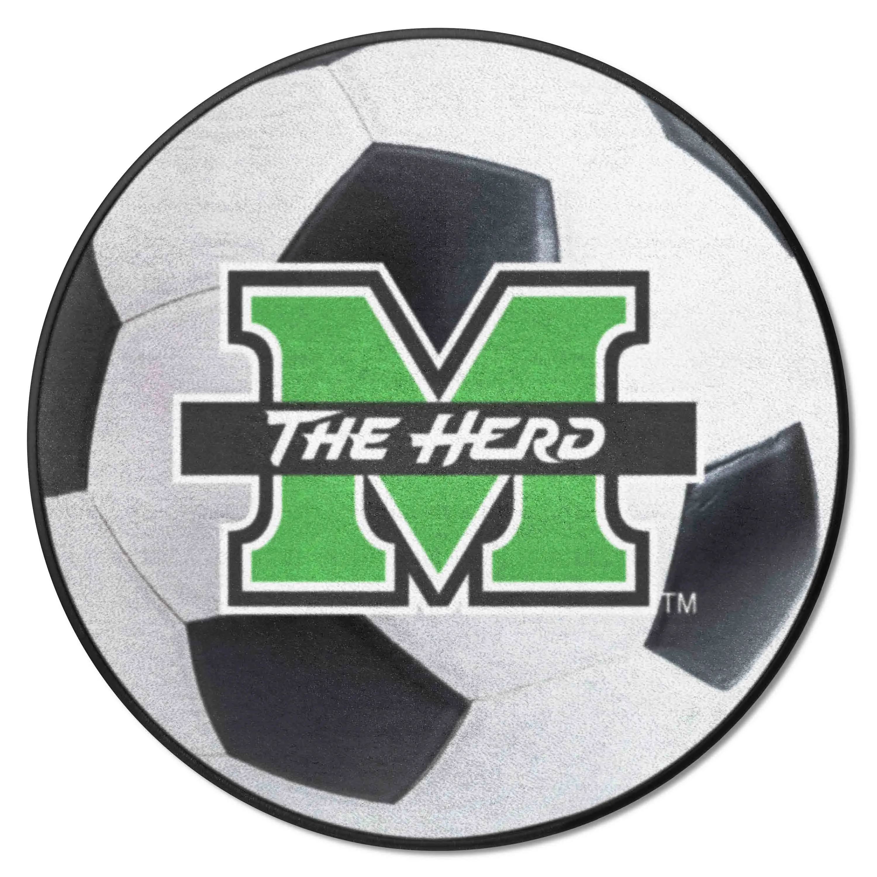 Marshall Thundering Herd Soccer Ball Rug - 27in. Diameter