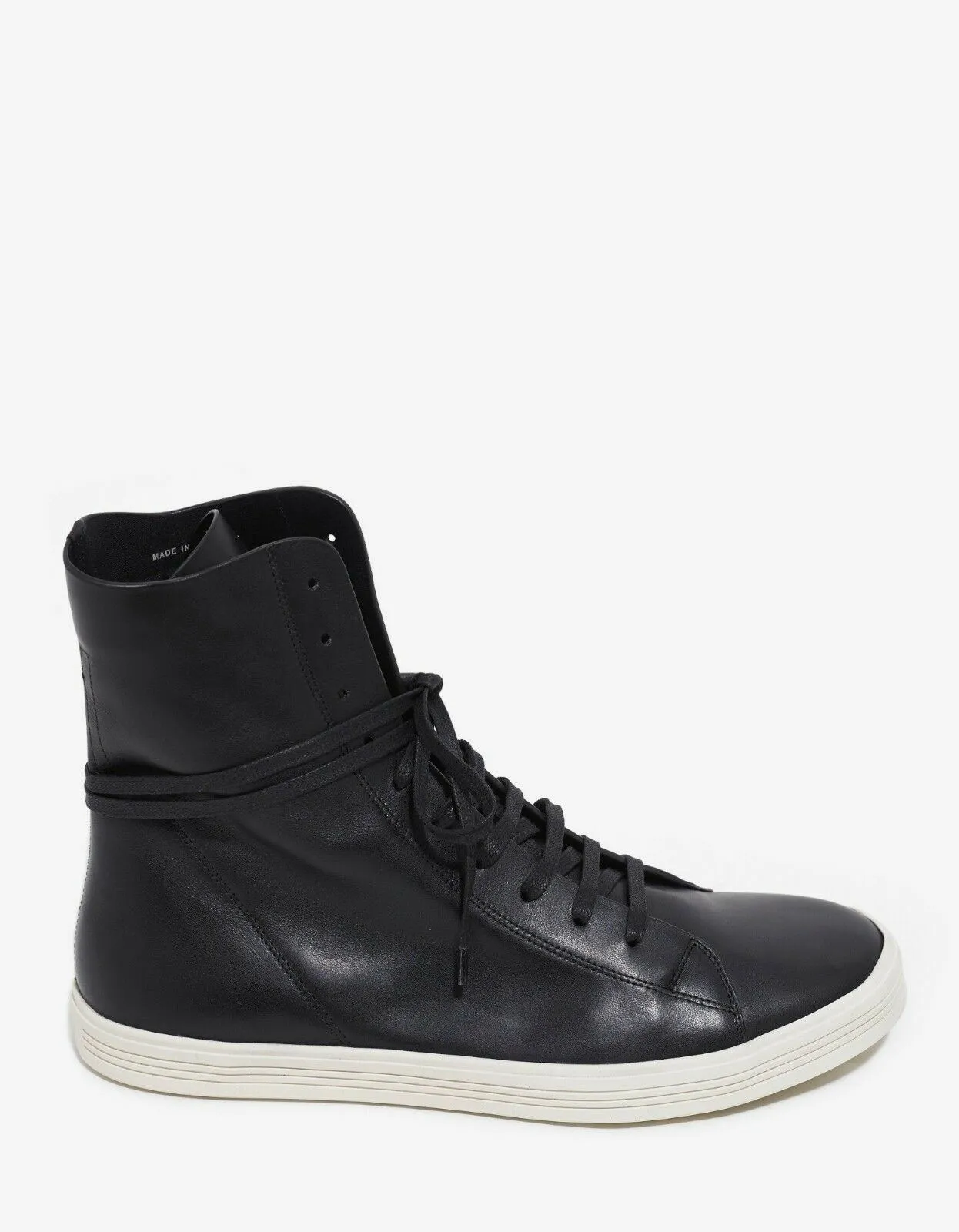 Mastosneaks Black Leather High Top Trainers