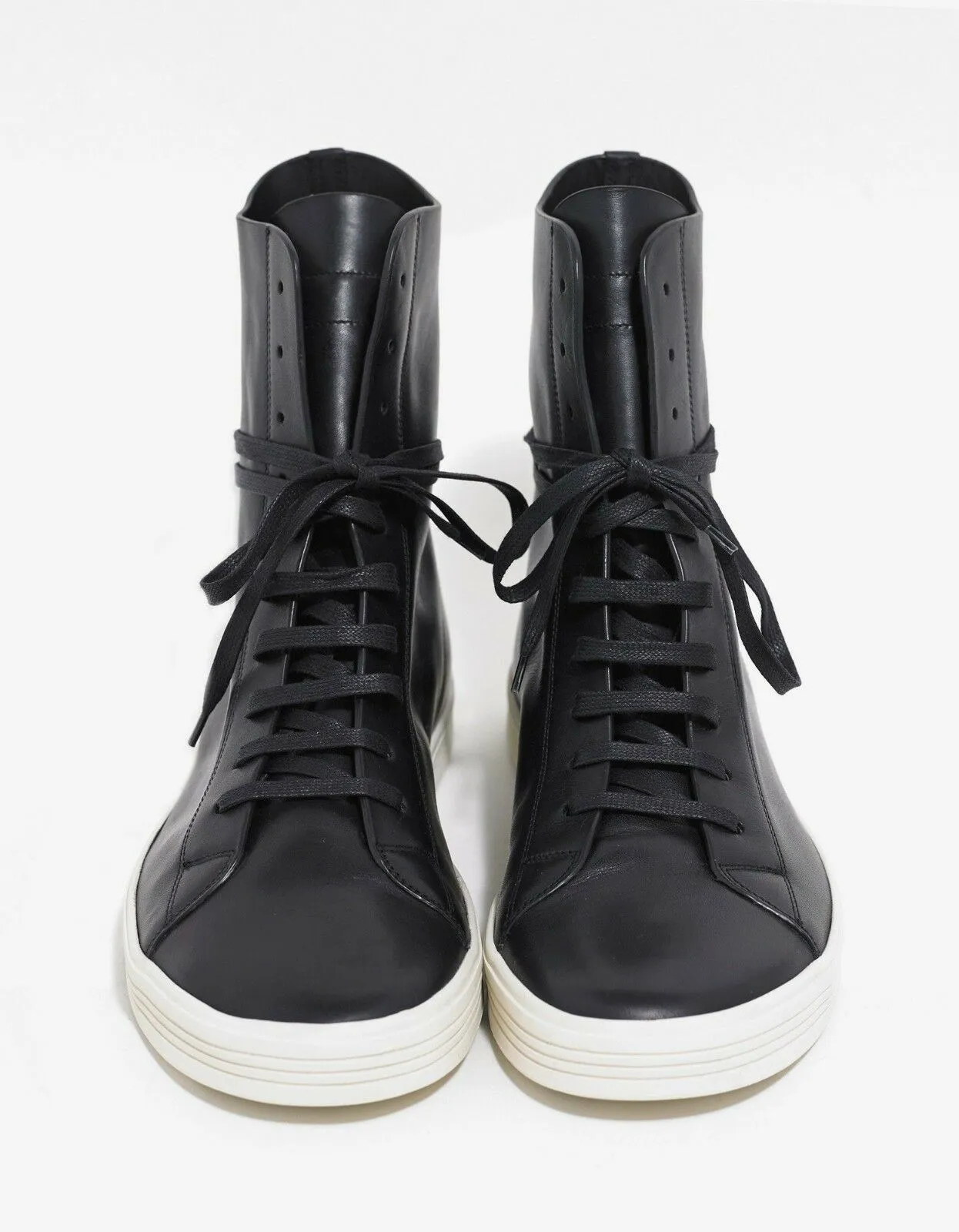 Mastosneaks Black Leather High Top Trainers