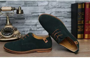 Men Casual Leather Chaussure Homme Shoes Green