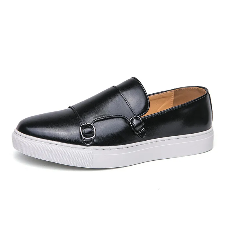 Men's Fashion Casual Double Buckle Leather Shoes