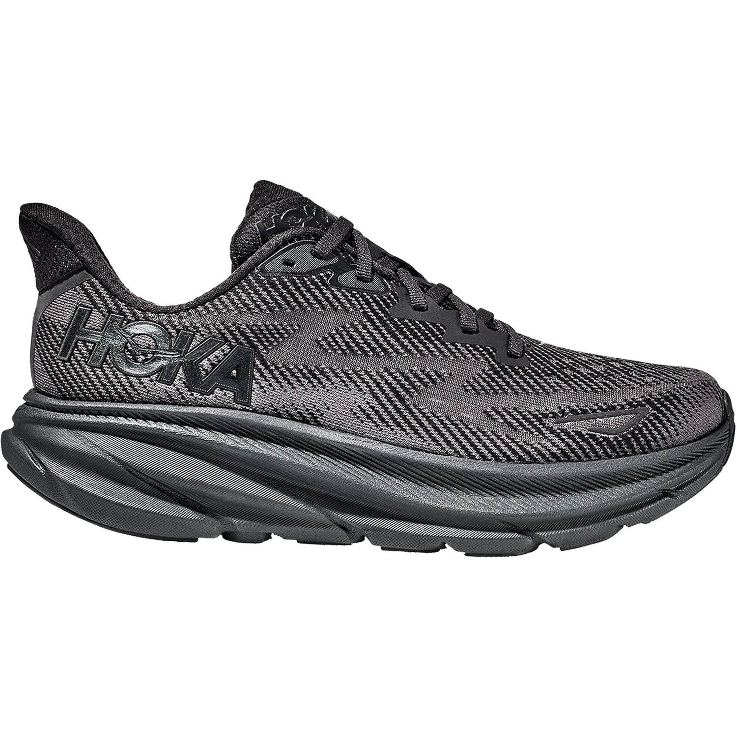 Men's Hoka Clifton 9 Black/Black Mesh