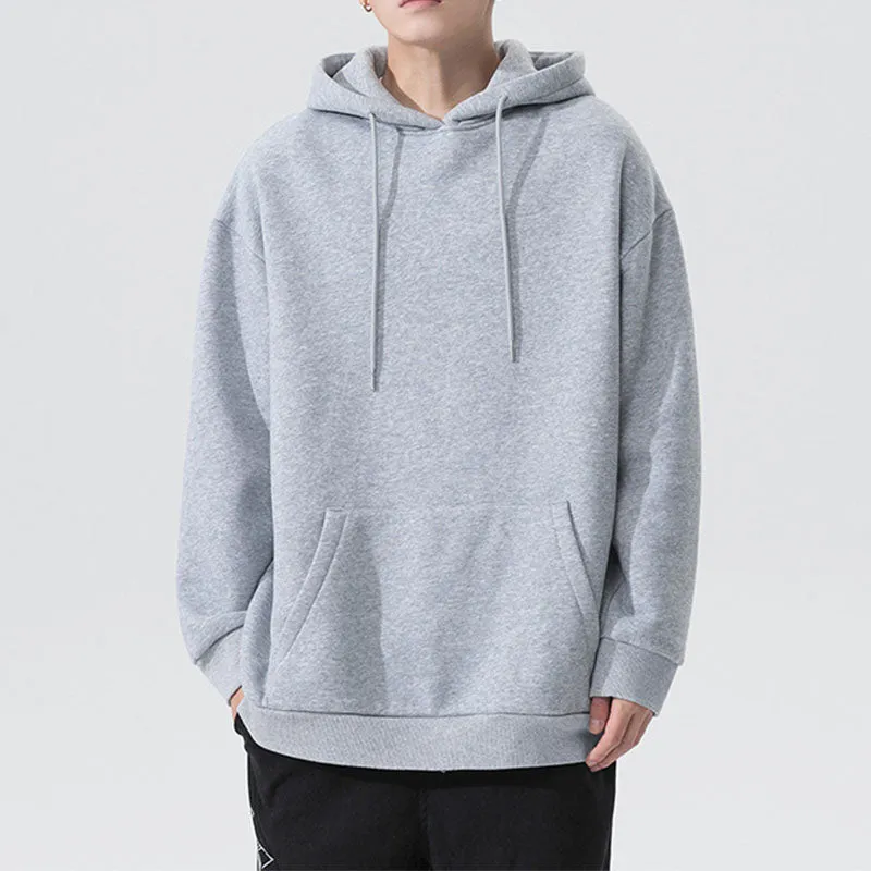 Men's Sports Leisure Loose Solid Color Hooded Sweater