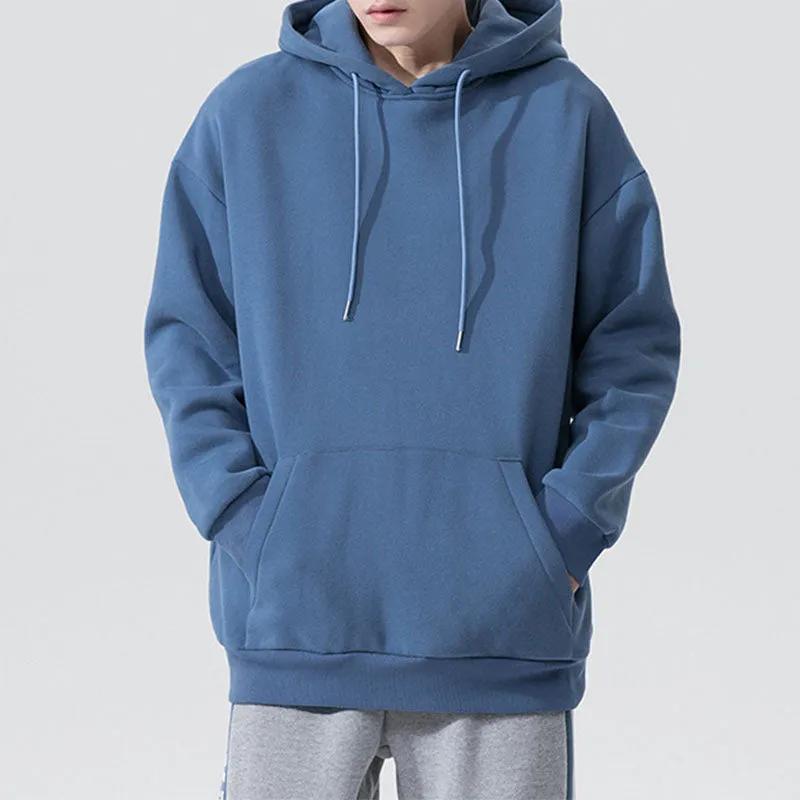 Men's Sports Leisure Loose Solid Color Hooded Sweater