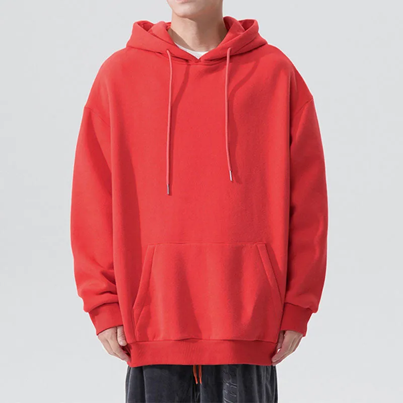 Men's Sports Leisure Loose Solid Color Hooded Sweater