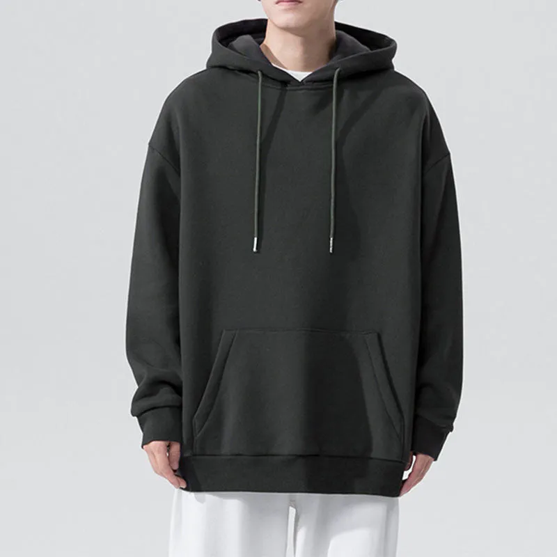 Men's Sports Leisure Loose Solid Color Hooded Sweater