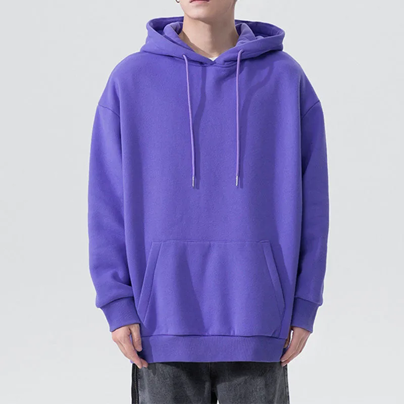 Men's Sports Leisure Loose Solid Color Hooded Sweater