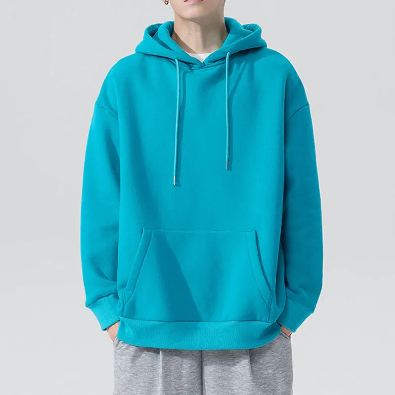 Men's Sports Leisure Loose Solid Color Hooded Sweater