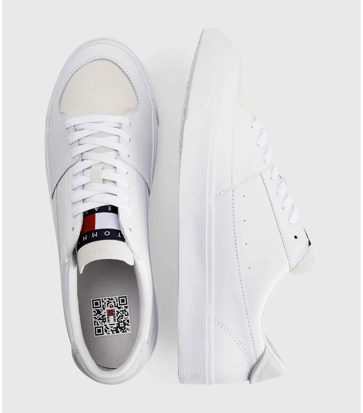 Men's Vulcanized Essential Badge Lace-Up Trainers White