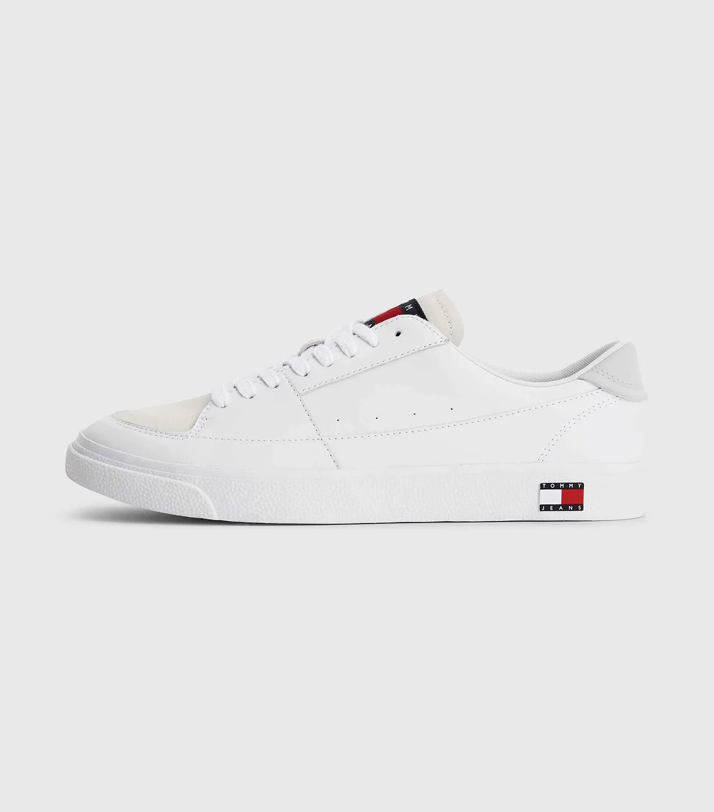 Men's Vulcanized Essential Badge Lace-Up Trainers White