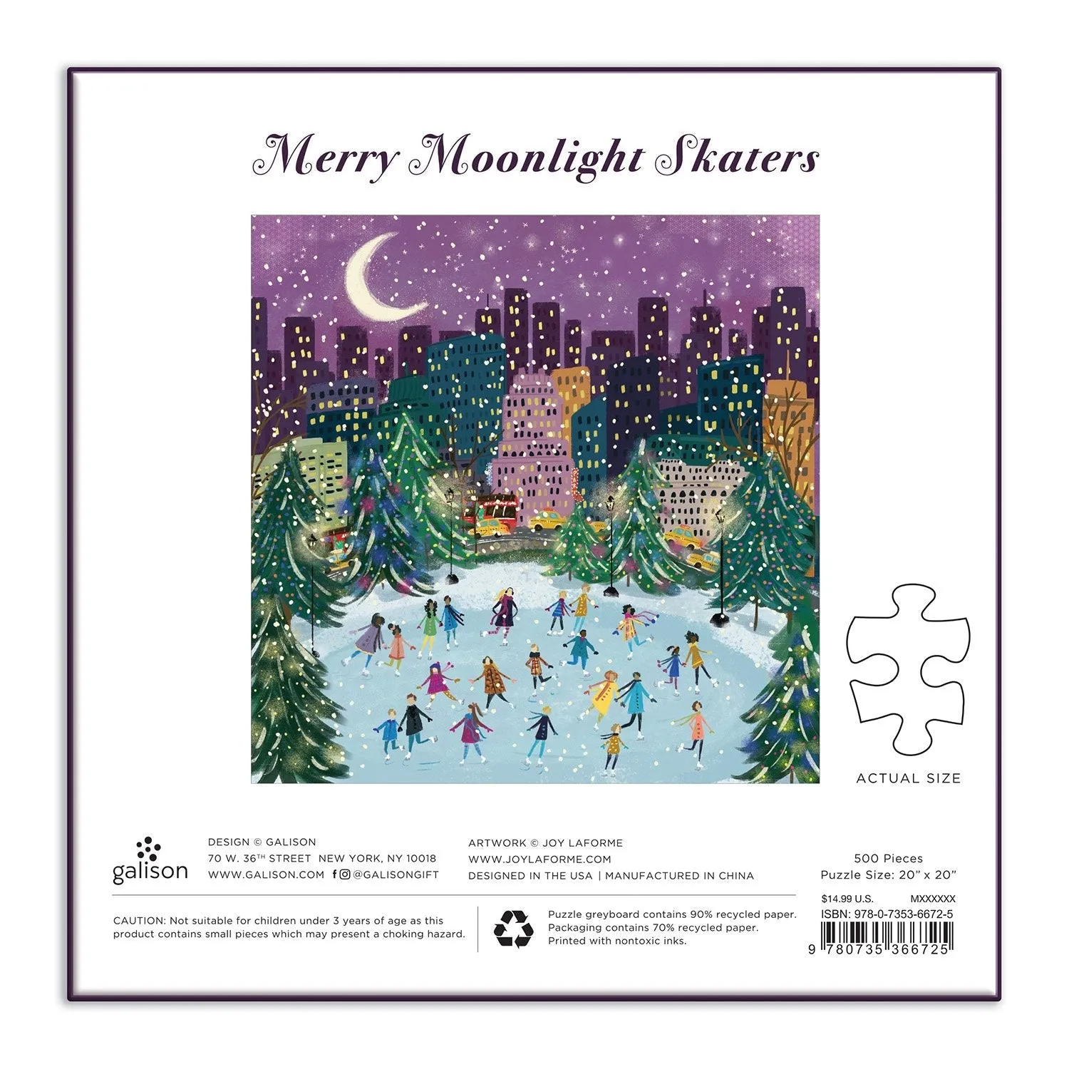 Merry Moonlight Skaters | 500 Piece Jigsaw Puzzle