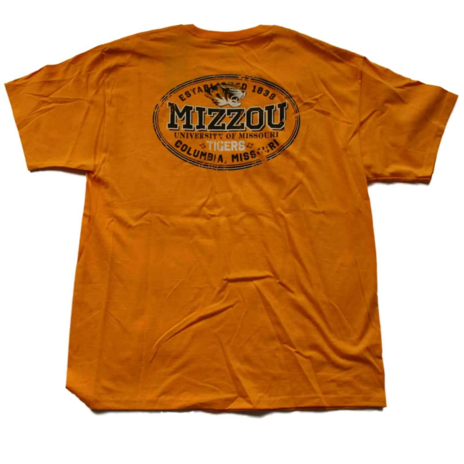 Missouri Tigers Gear for Sports Gold Dual Logo Short Sleeve Cotton T-Shirt (L)