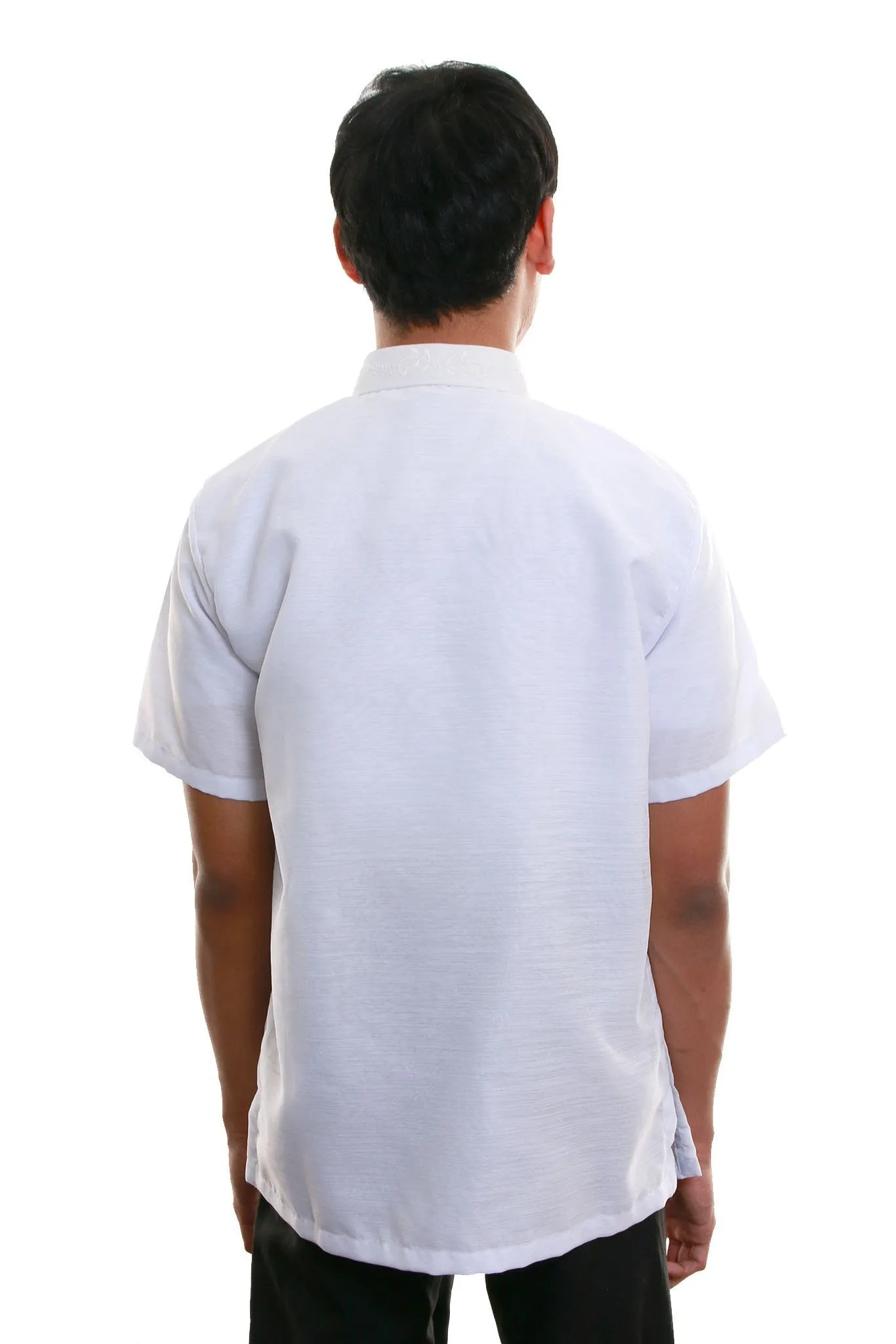 ML06 - Jusilyn Short-Sleeve Full-Open White Barong Tagalog