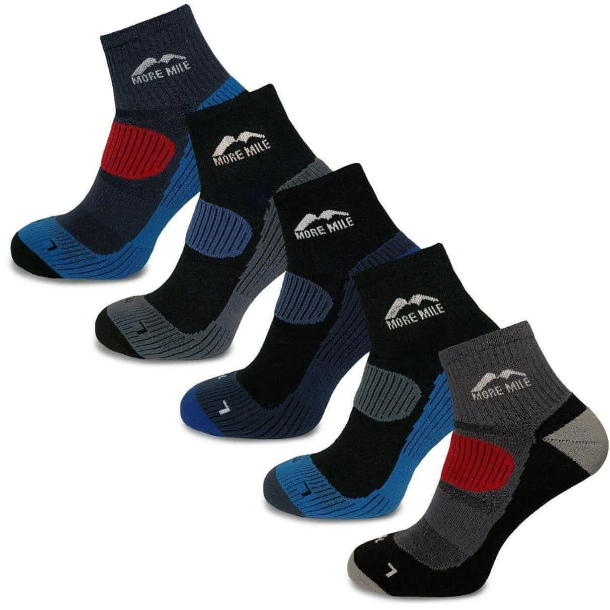 More Mile Cheviot (5 Pack) Trail Running Socks - Multi