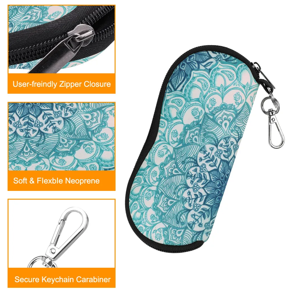 Neoprene Zipper Glasses Soft Case with Carabiner | Fintie