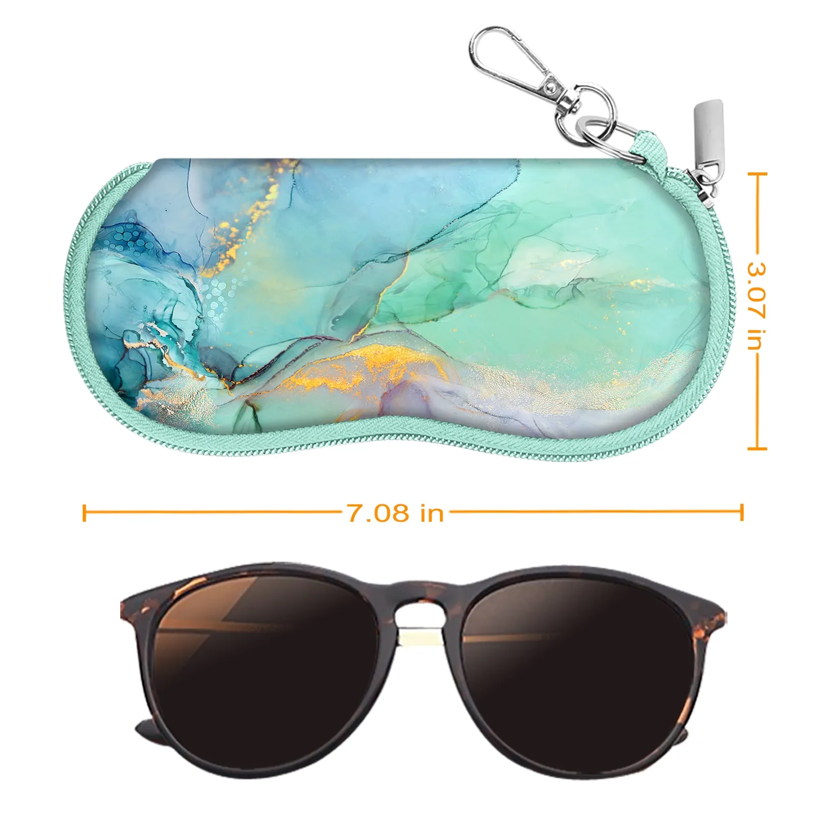 Neoprene Zipper Glasses Soft Case with Carabiner | Fintie