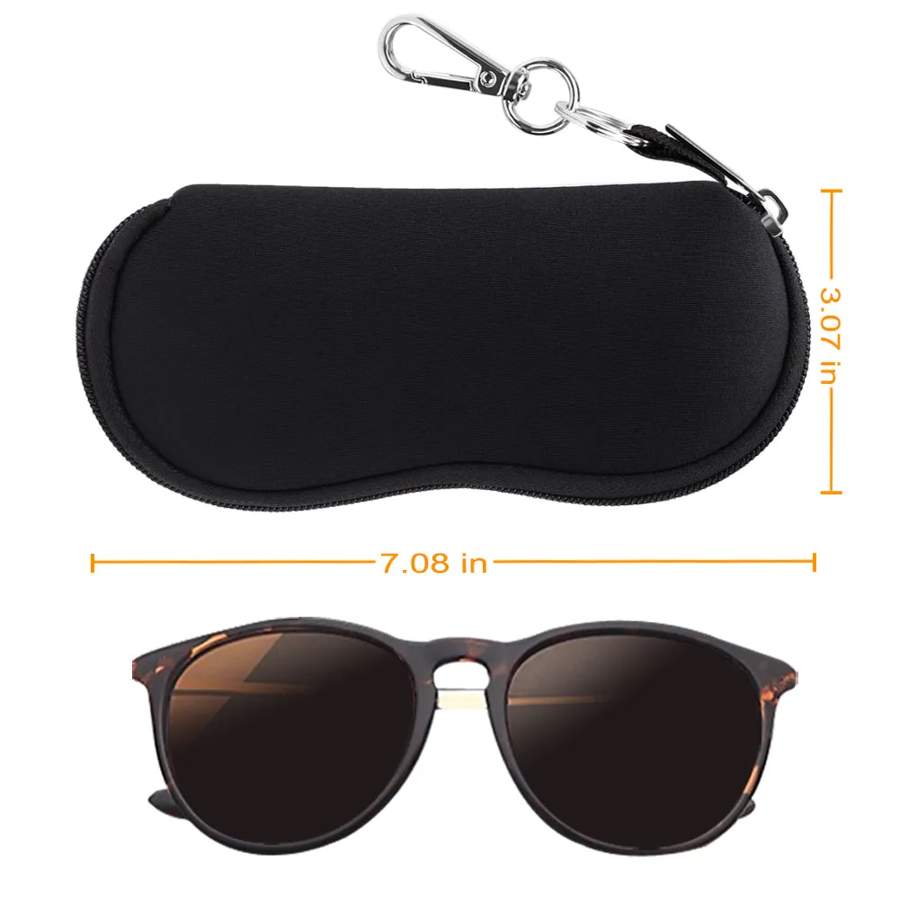 Neoprene Zipper Glasses Soft Case with Carabiner | Fintie