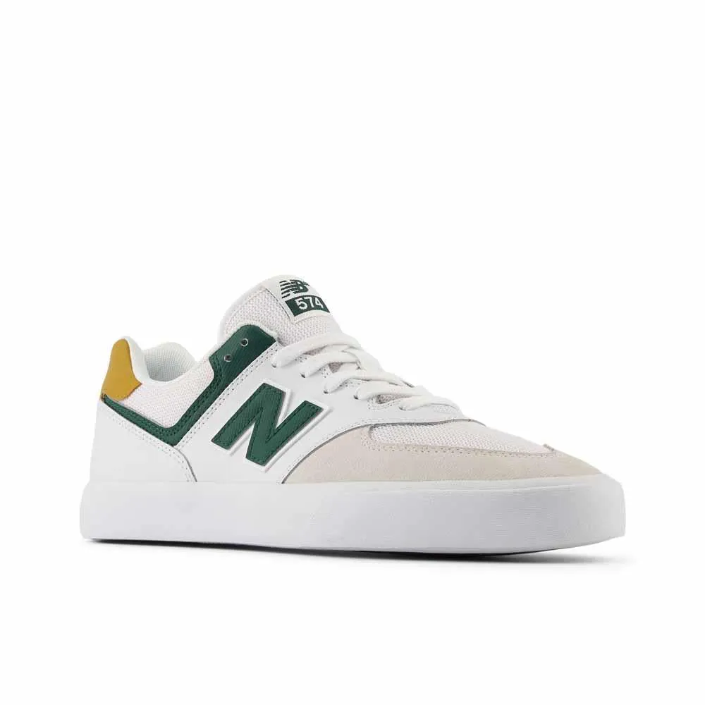 New Balance Numeric 574 Vulc White Night Watch Green Skate Shoes