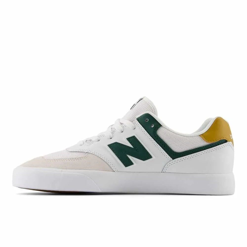 New Balance Numeric 574 Vulc White Night Watch Green Skate Shoes