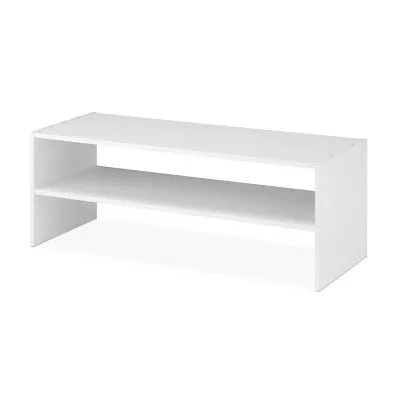 New - Whitmor Stackable 31" Extra Wide 2 Shelf Storage Organizer White