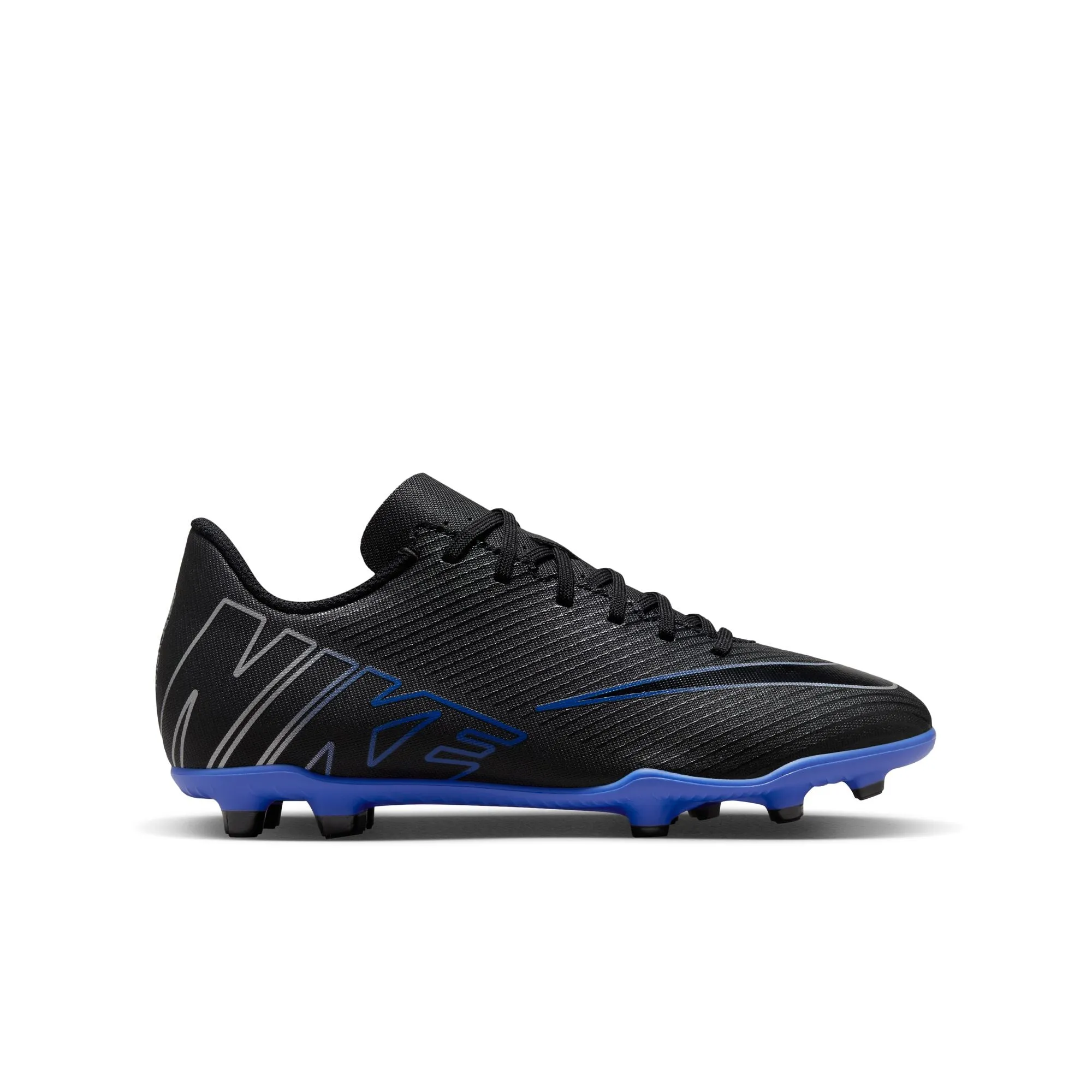 Nike Junior Mercurial Vapor 15 Club FG/MG Soccer Cleat - Black/ Chrome- Hyper Royal