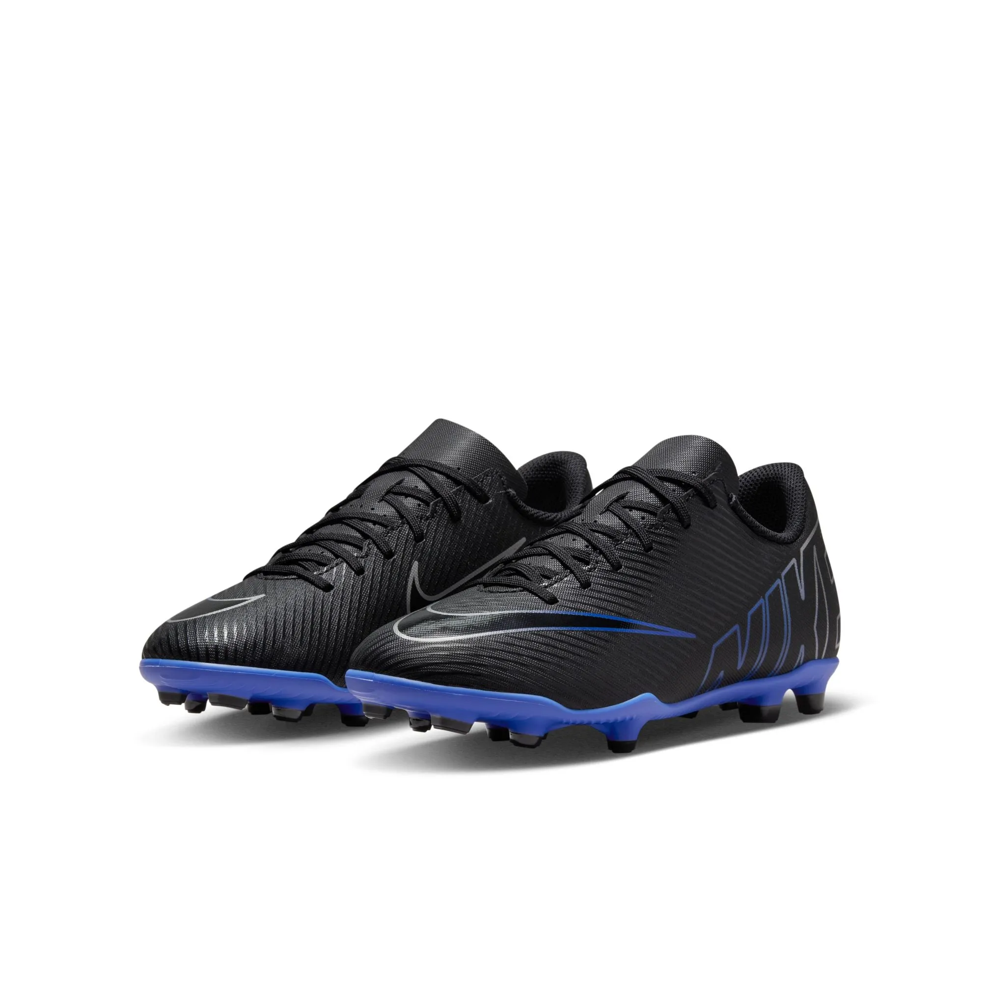 Nike Junior Mercurial Vapor 15 Club FG/MG Soccer Cleat - Black/ Chrome- Hyper Royal