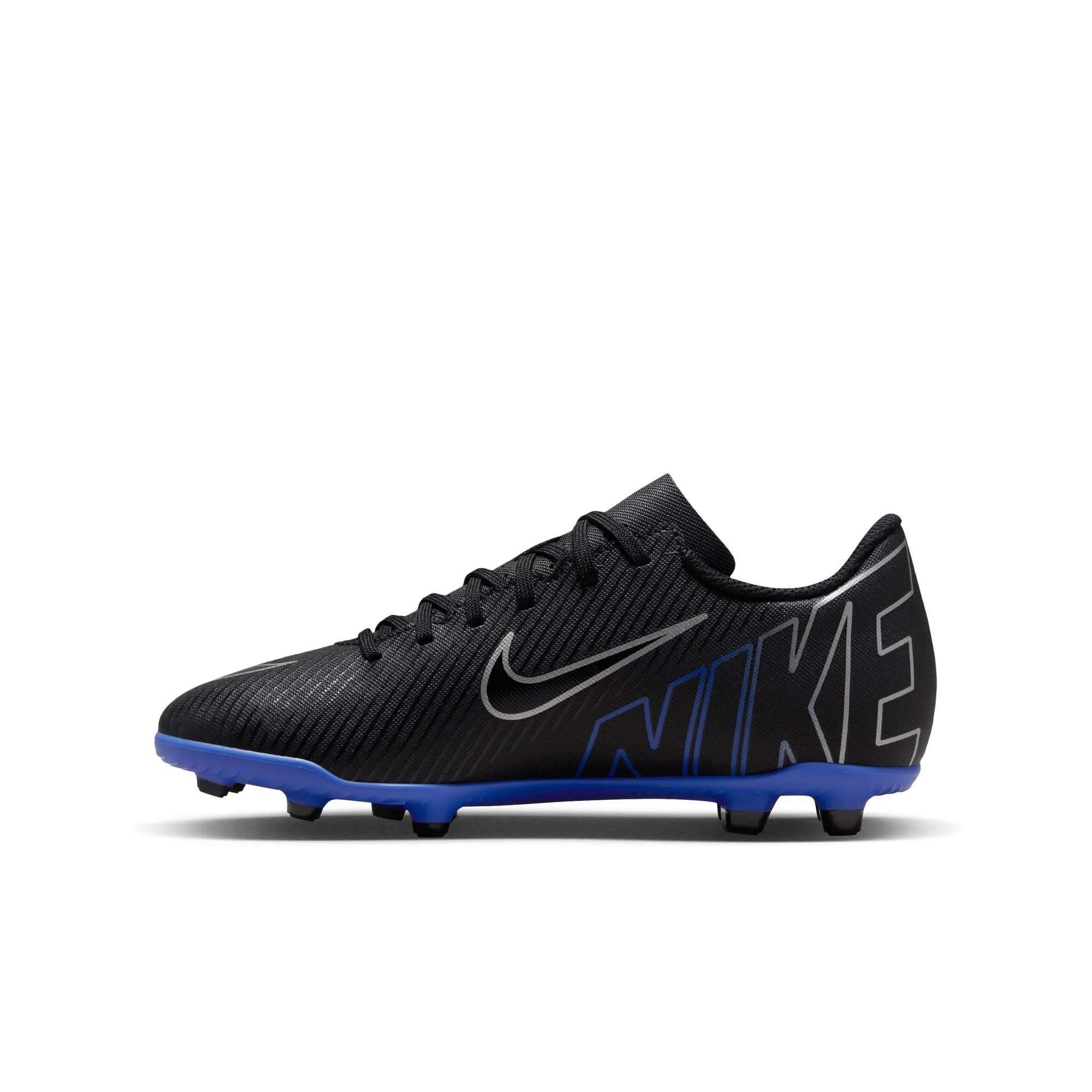 Nike Junior Mercurial Vapor 15 Club FG/MG Soccer Cleat - Black/ Chrome- Hyper Royal