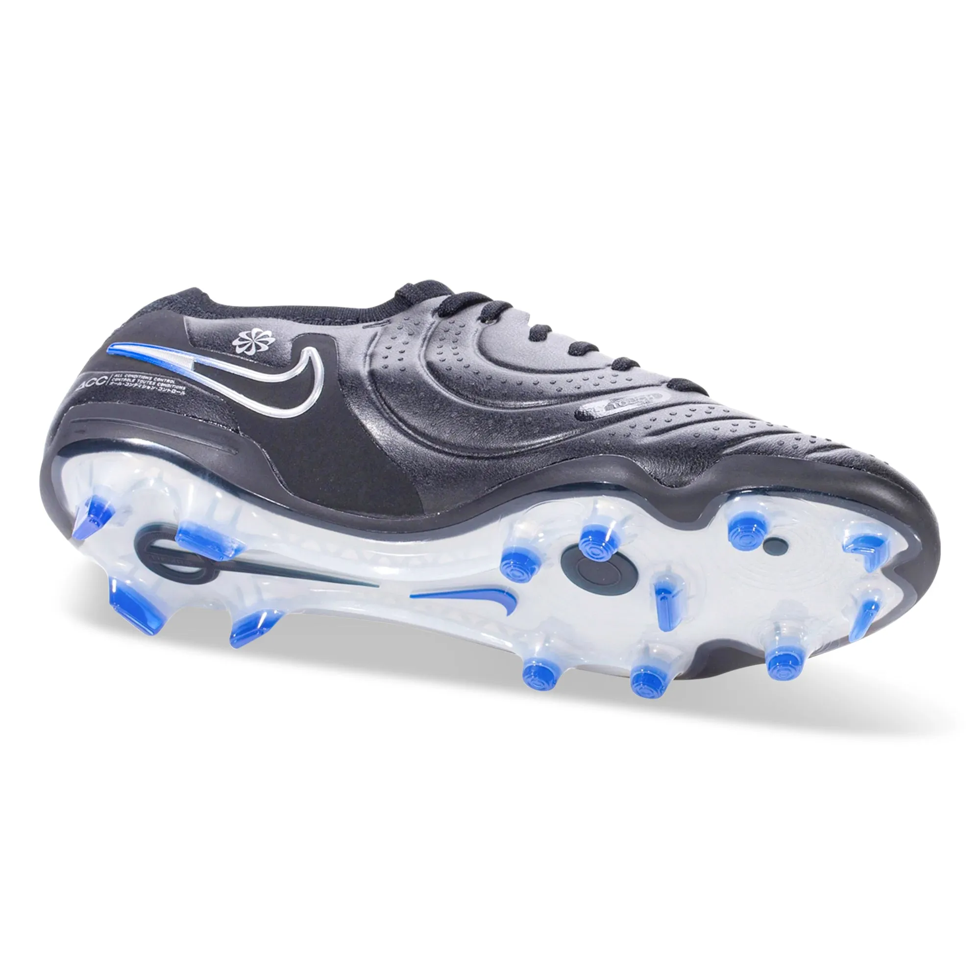 Nike Legend 10 Elite Firm Ground Soccer Cleats (Black/Chrome-Hyper Royal)