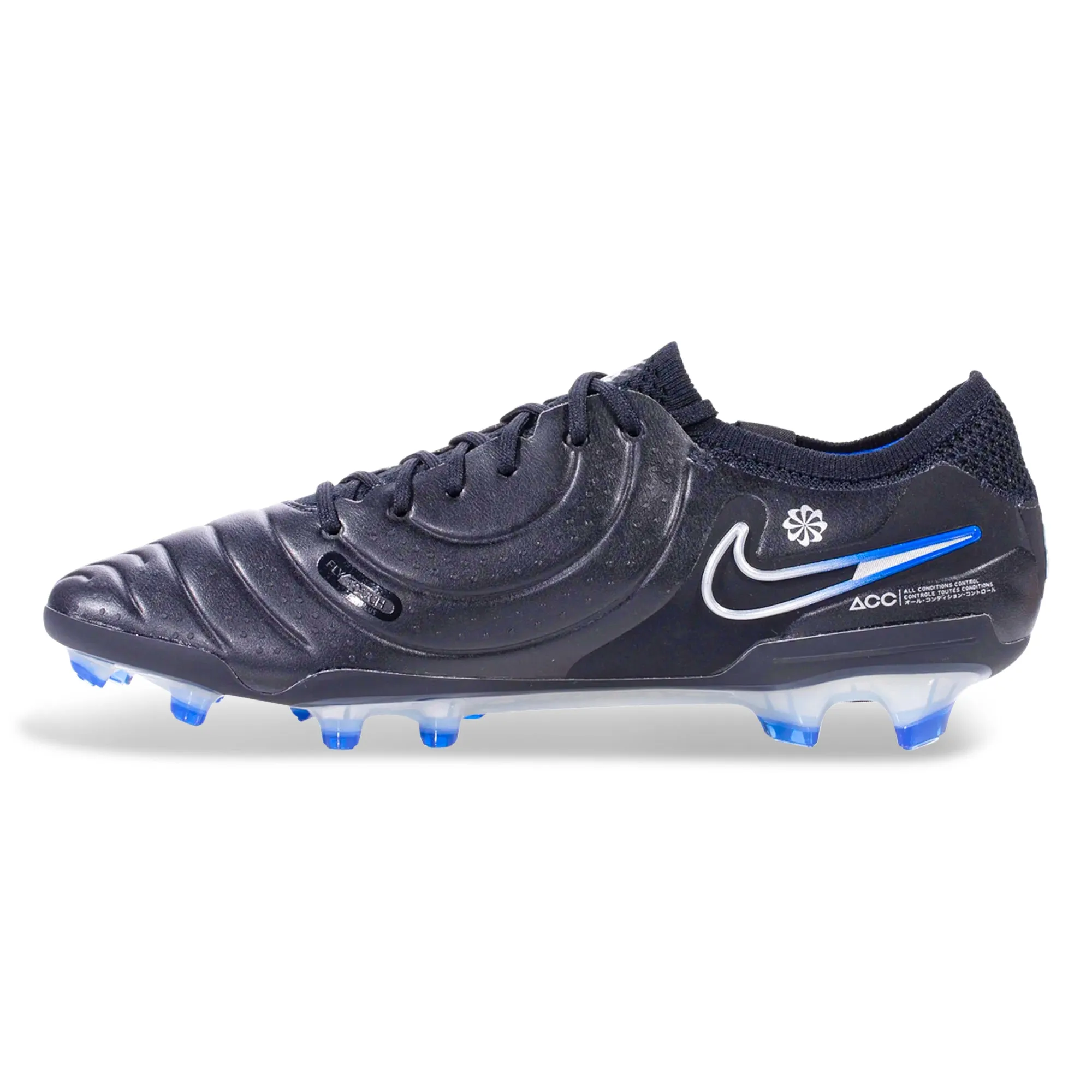 Nike Legend 10 Elite Firm Ground Soccer Cleats (Black/Chrome-Hyper Royal)