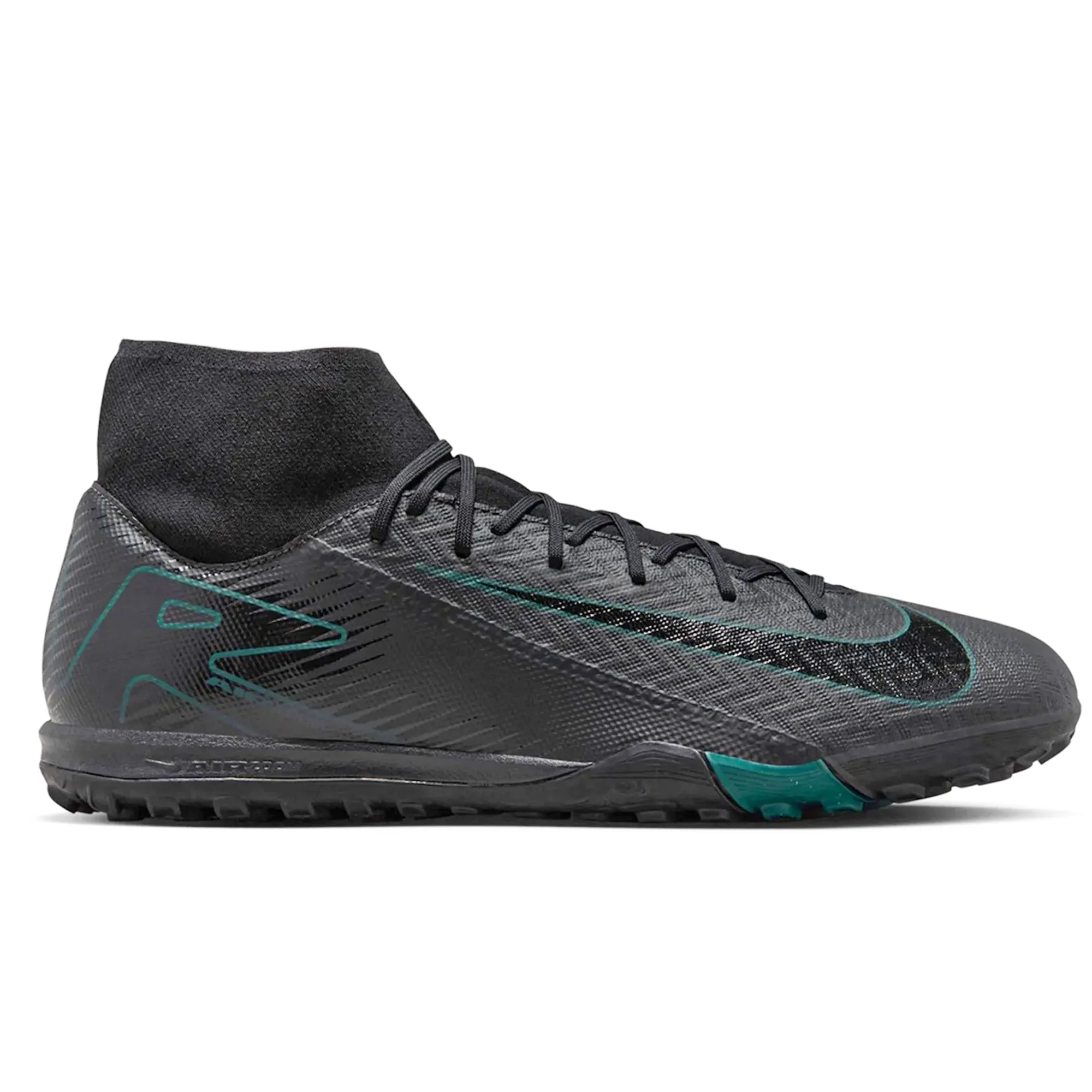 Nike Zoom Superfly 10 Academy Turf Soccer Shoes (Black/Deep Jungle)