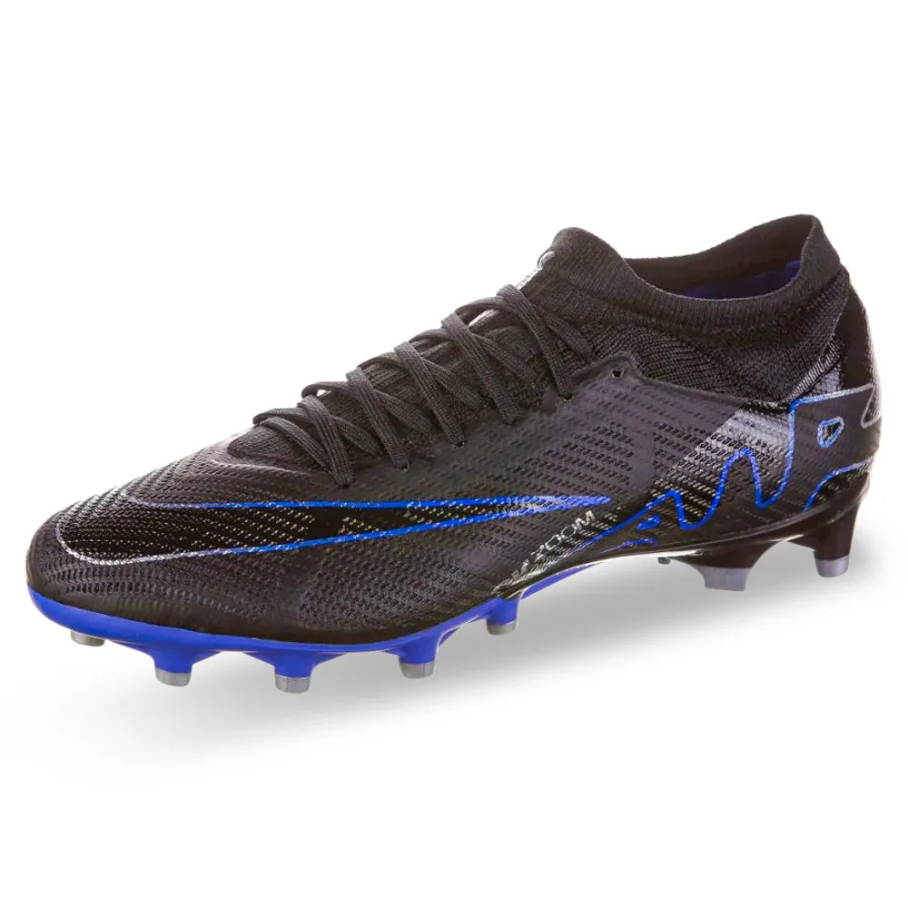 Nike Zoom Vapor 15 Pro AG-Pro Soccer Cleats (Black/Chrome-Hyper Royal)