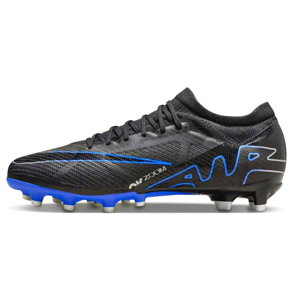 Nike Zoom Vapor 15 Pro AG-Pro Soccer Cleats (Black/Chrome-Hyper Royal)