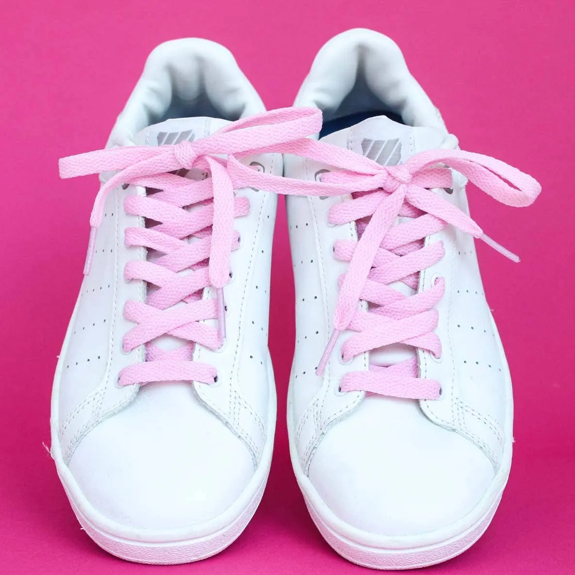 Pink flat shoelaces