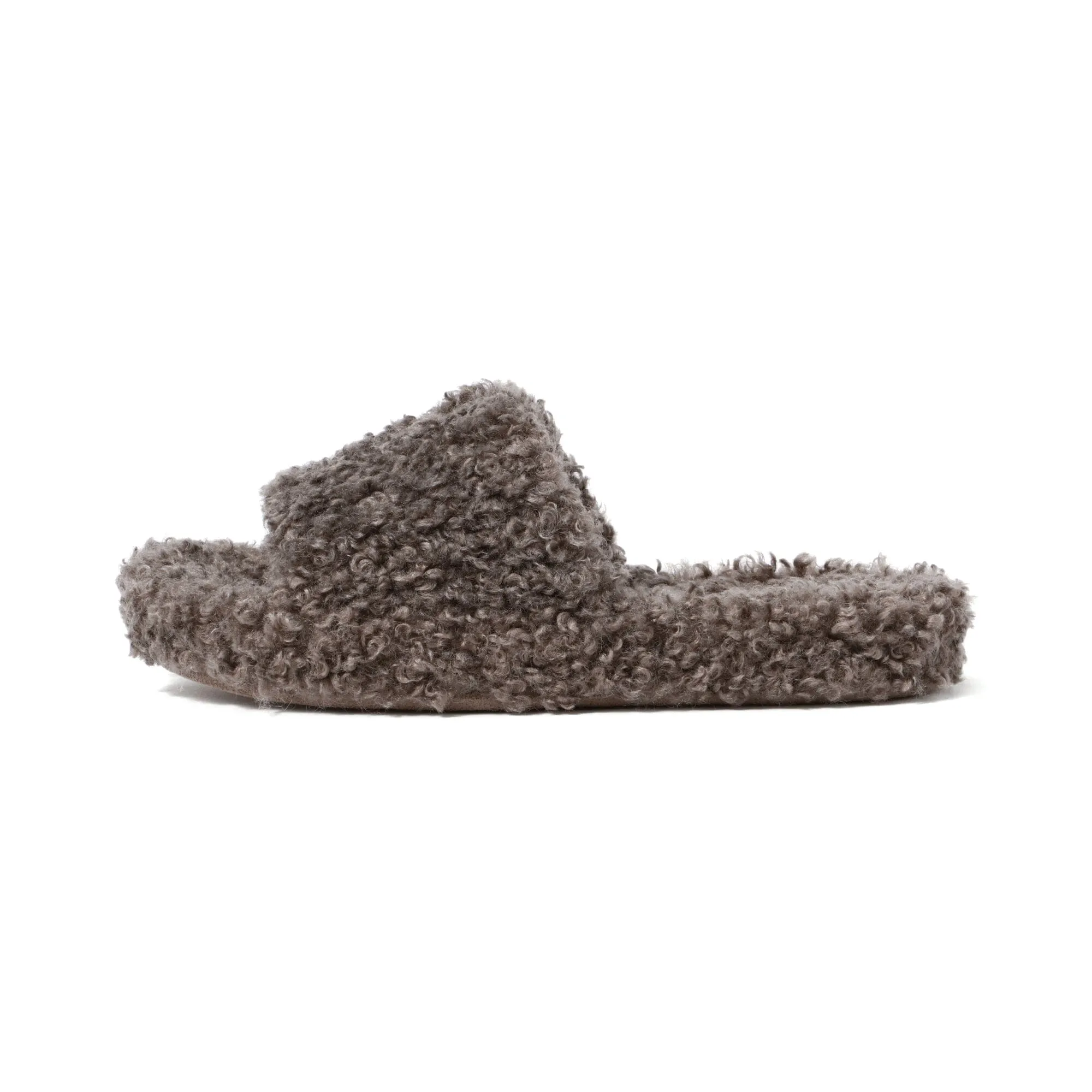 Poodle Boa Roomshoes  Dark Brown