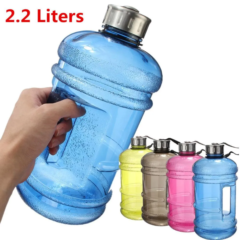 Portable 2.2 L Plastic Water Bottle and Drink Container for Sport, Workout, Gym, Bike