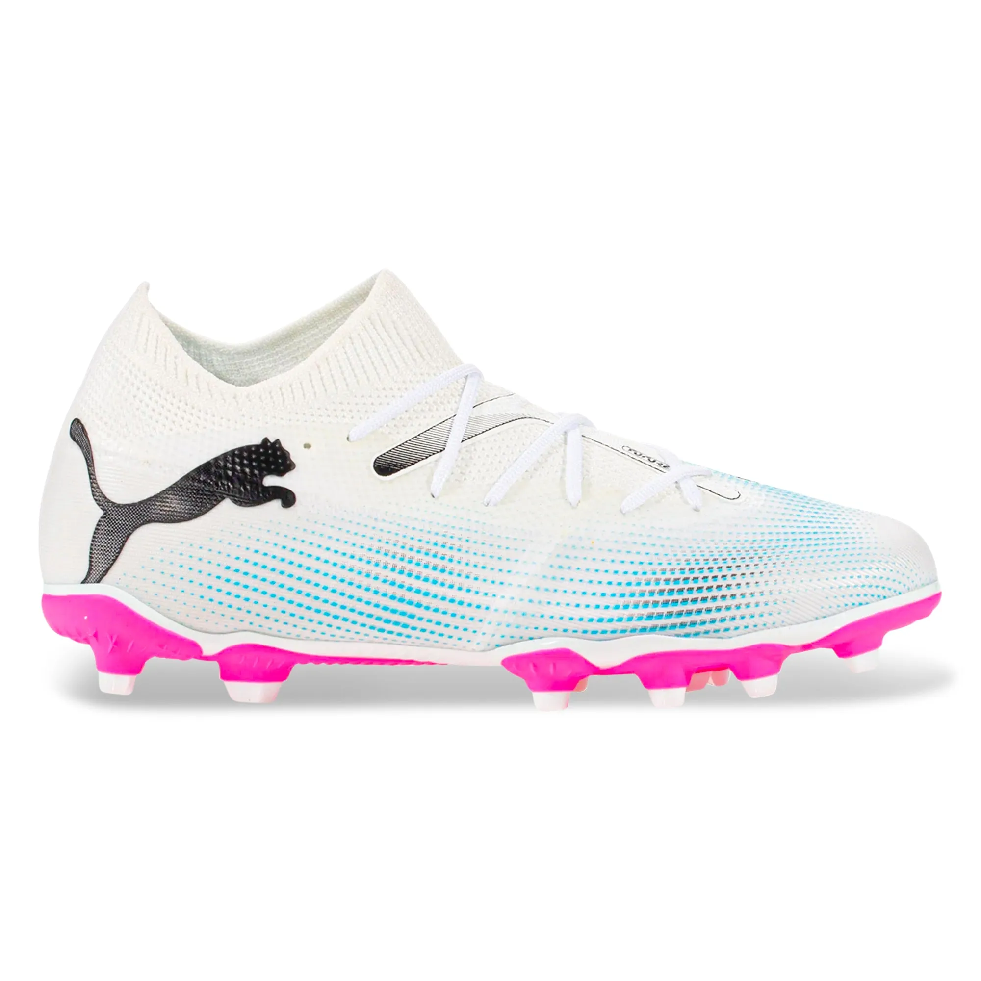 Puma Jr. Future 7 Match FG/AG Soccer Cleats (Puma White/Poison Pink)