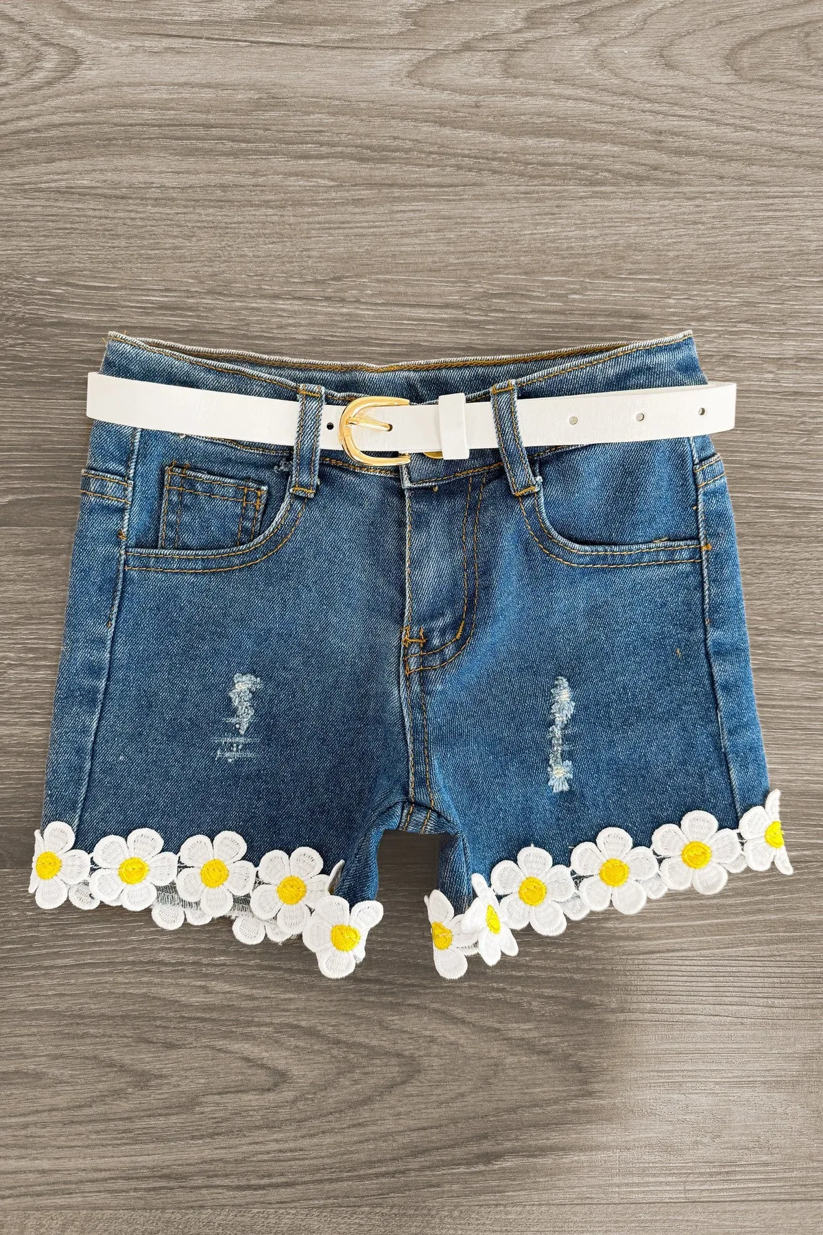 "Have A Good Day" Daisy Denim Short Set