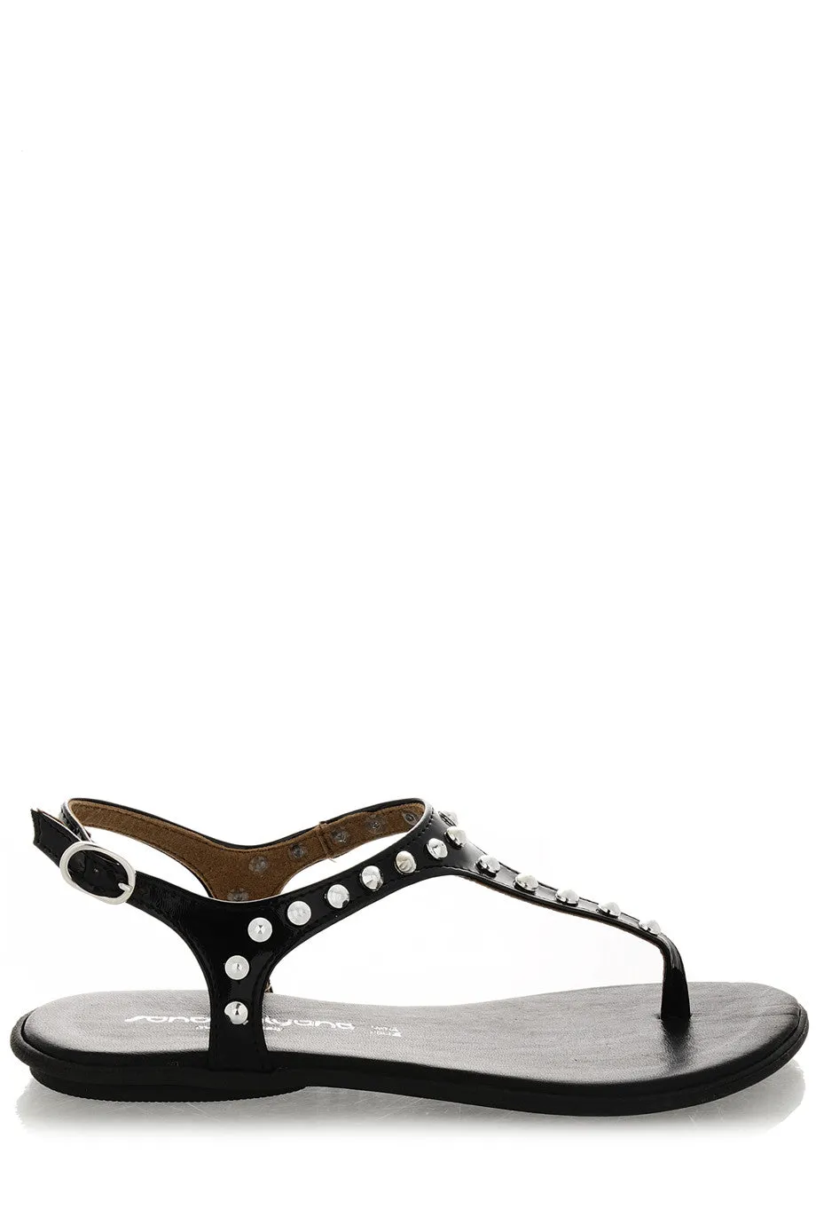 REBEKAH Black Studded Sandals