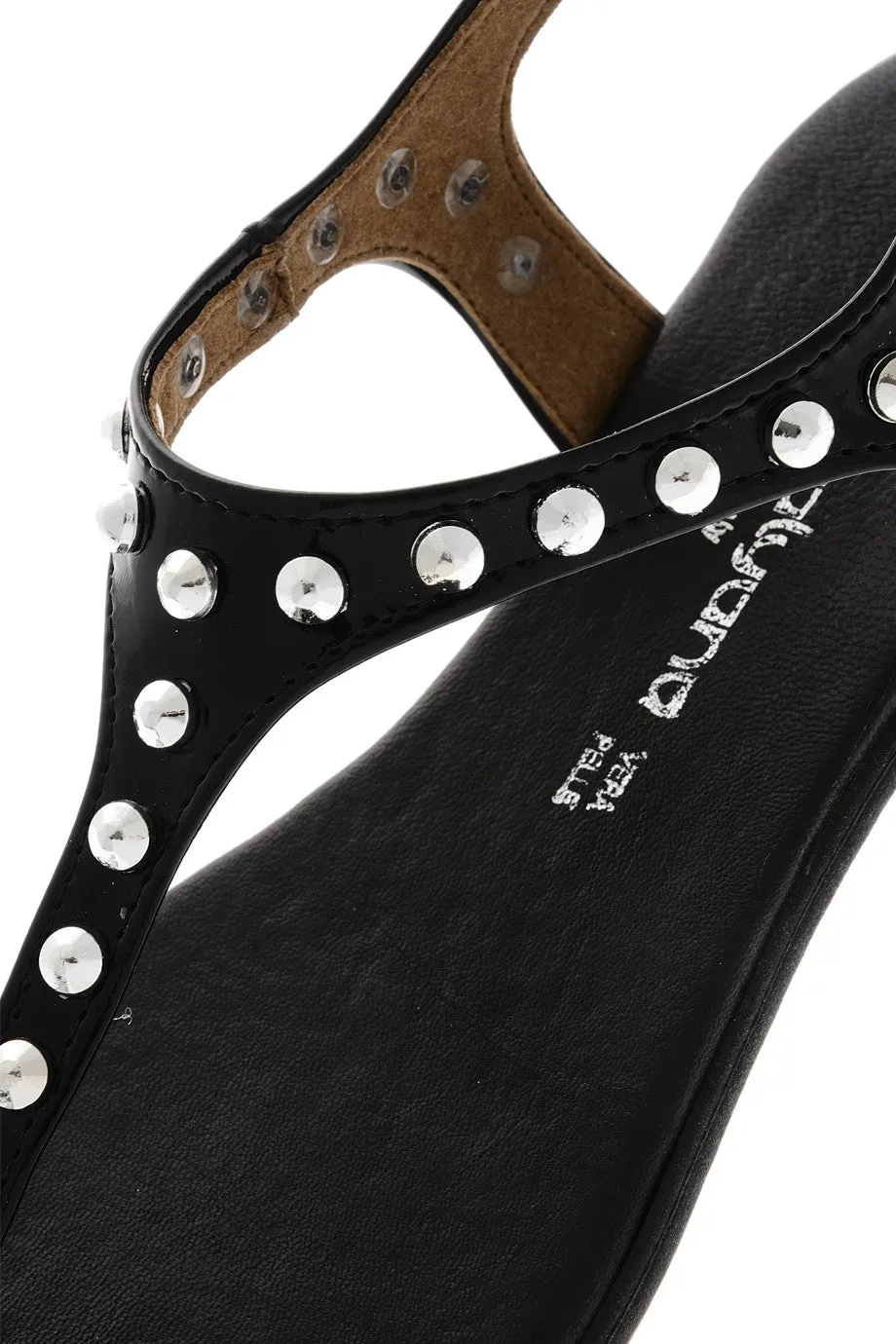 REBEKAH Black Studded Sandals