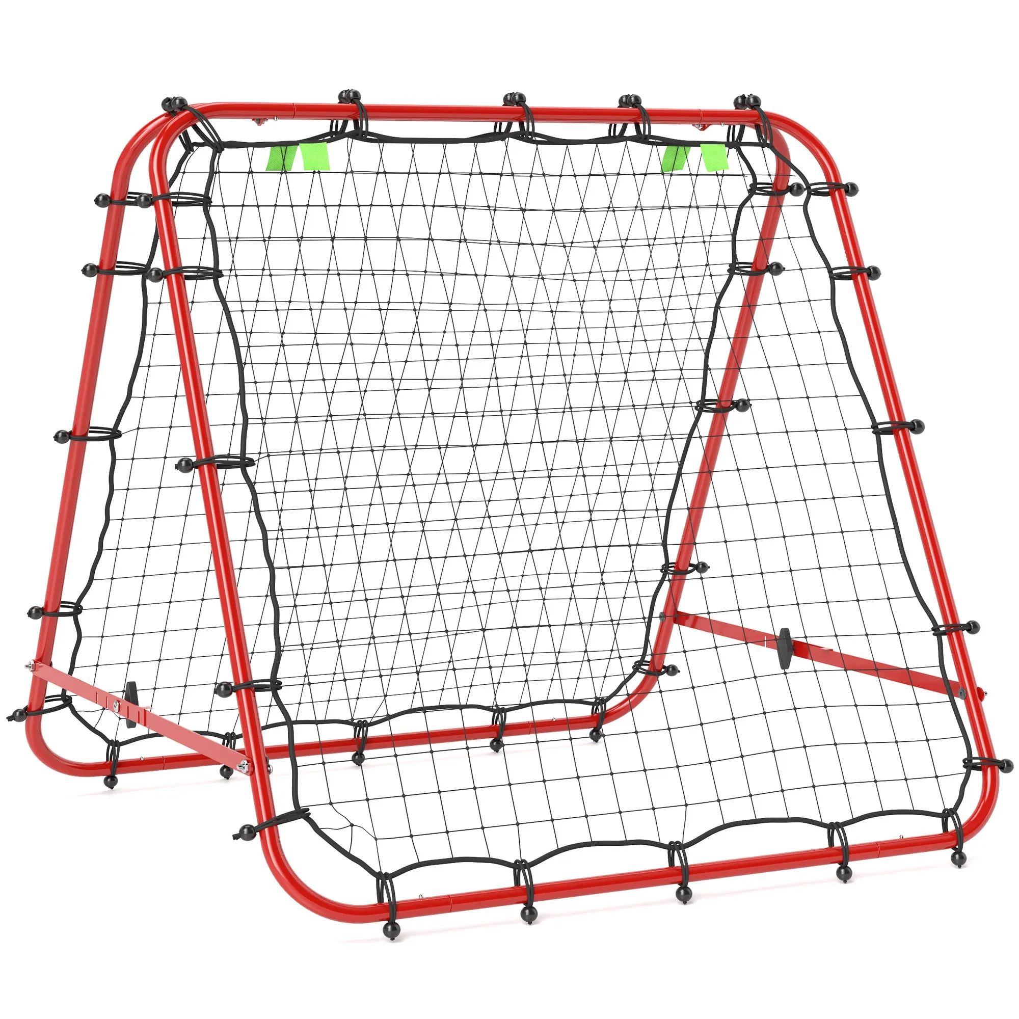 Rebounder Net Football Target Goal with Adjustable Angles, Red