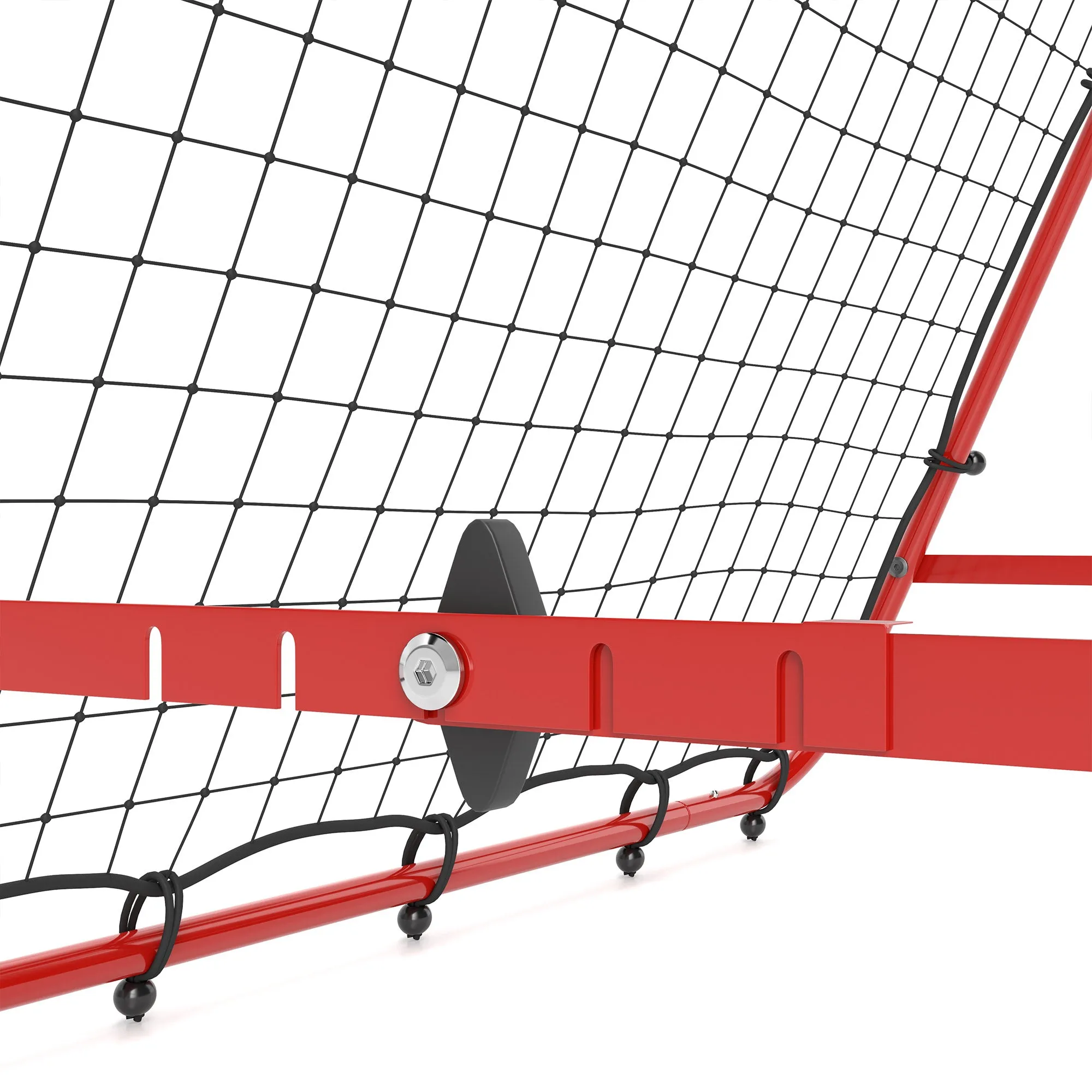 Rebounder Net Football Target Goal with Adjustable Angles, Red