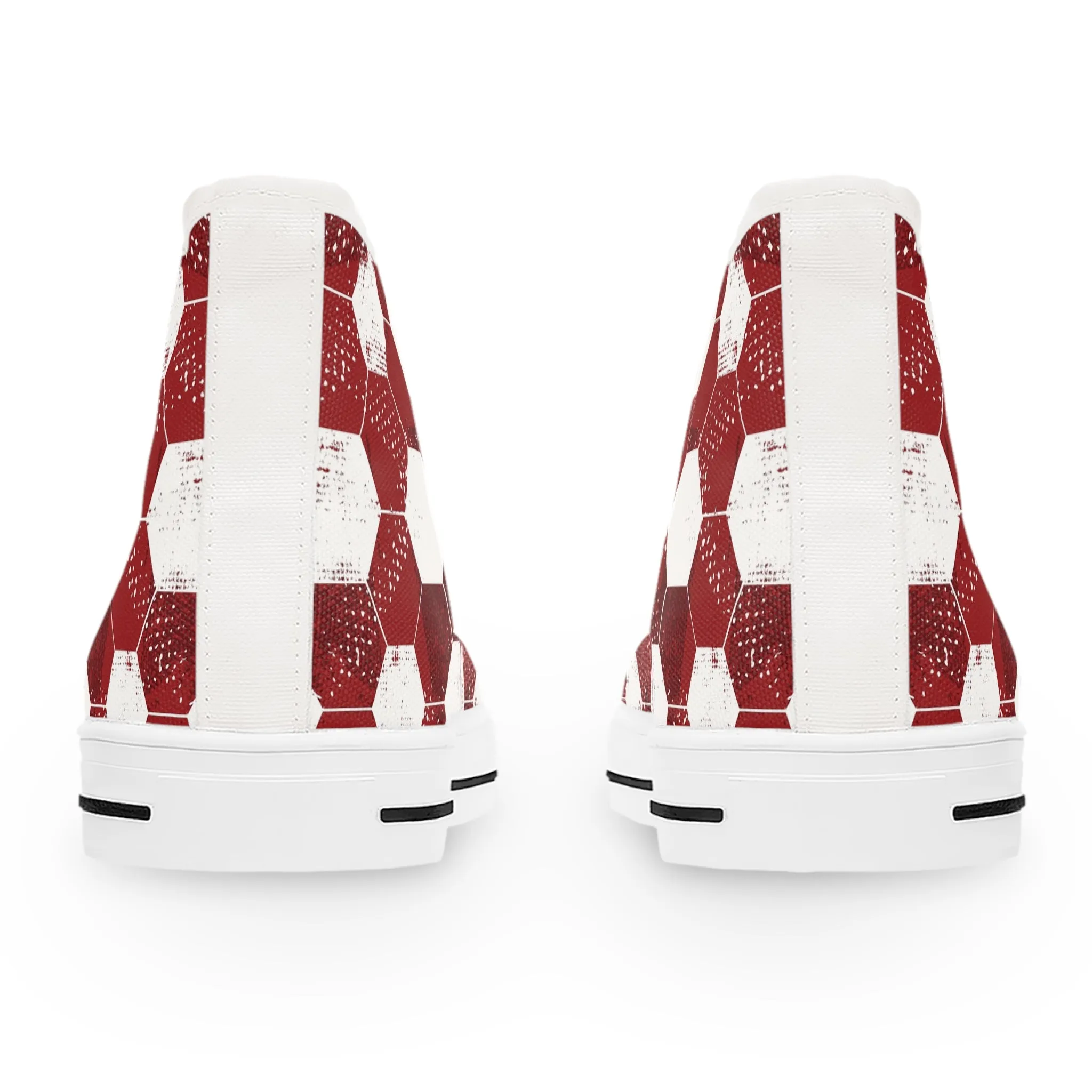 Red Soccer Ball Women's High Top Sneakers